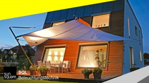 SunSquare Sonnensegel automatisch aufrollbar Beleuchtungstechnik von Sonnensegel Schweiz
