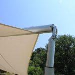 Details vom aufrollbarem Sonnensegel