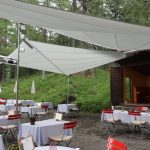 Sonnensegel vor Musikpavillon